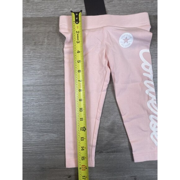 Converse Leggings Girls Size 4 XS 3 - 4 Years old Pink w/ Logo Lettering  NEW - Picture 11 of 12